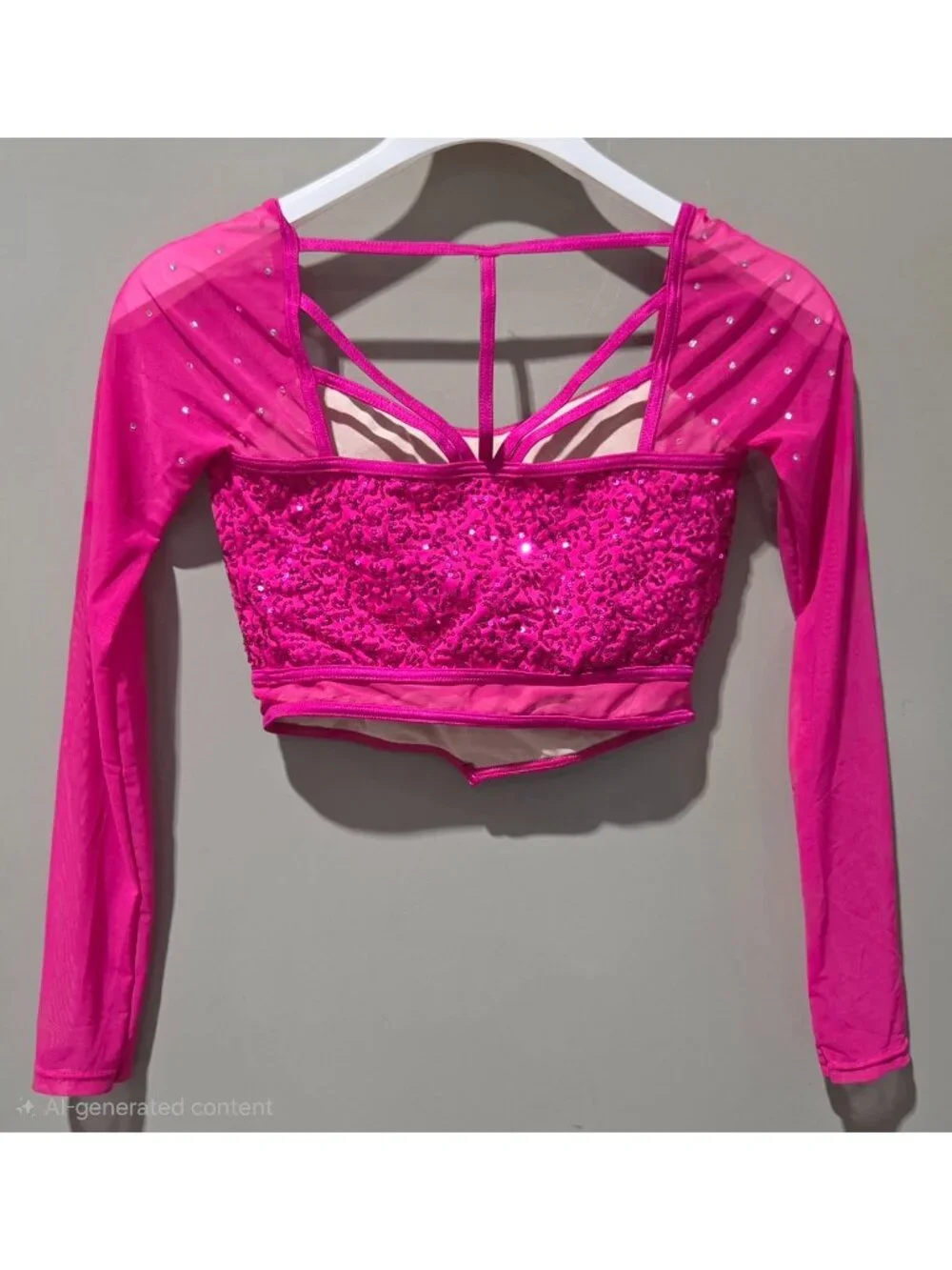 Weissman Elite Pink Pony Club Style 17580 2 Pc Performance Crop & Skirt Size MA